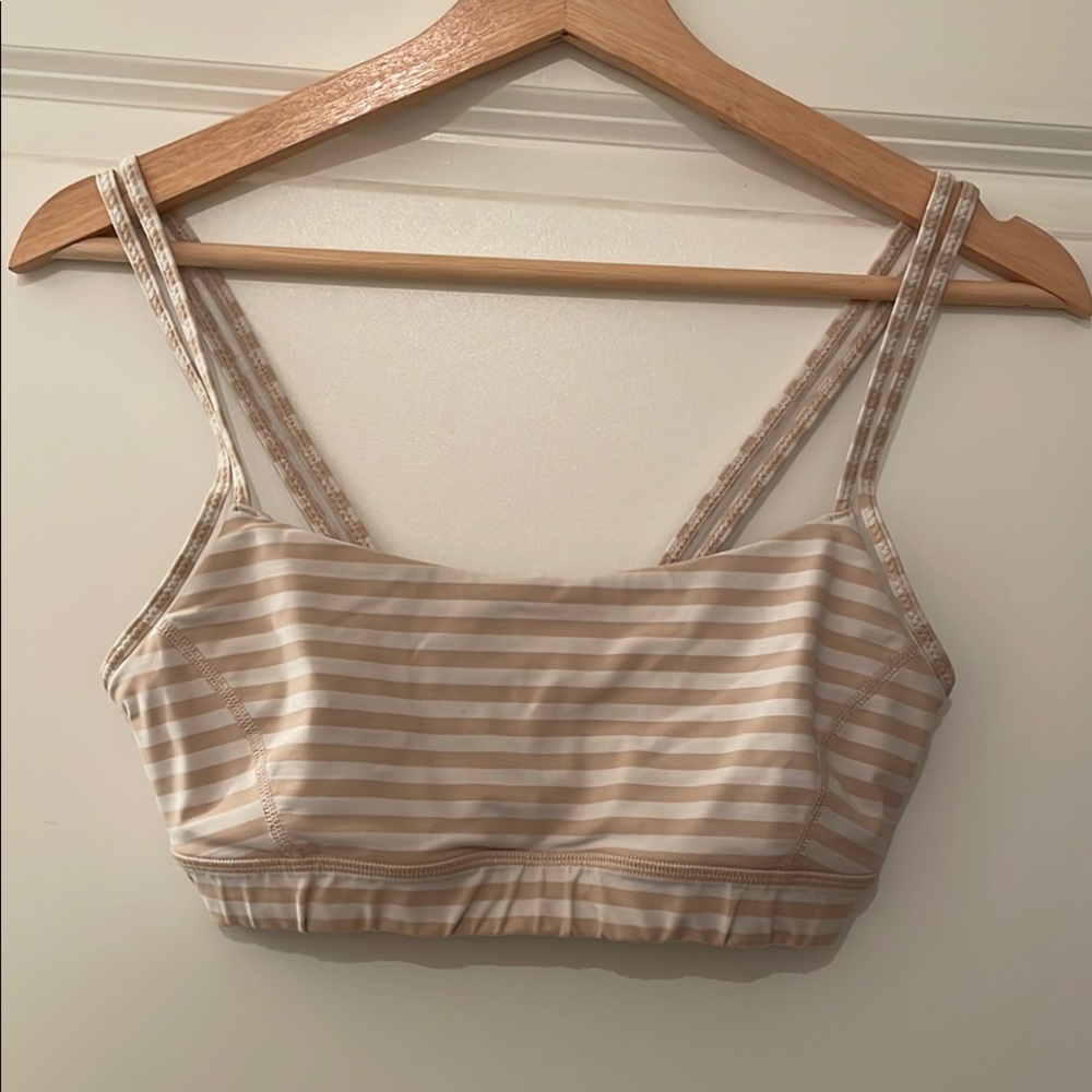 Striped Tan and White Crop Top